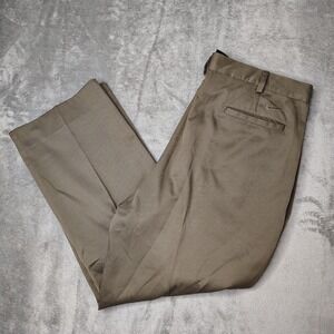Nike Golf Pants Mens 35x30 Brown Chino Straight Leg Relaxed Fit Pleated WorkWear